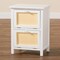 Baxton Studio Sariah Mid-Century White Finished Wood and Rattan 2-Door Nightstand 199-12330-ZORO - alternate 9